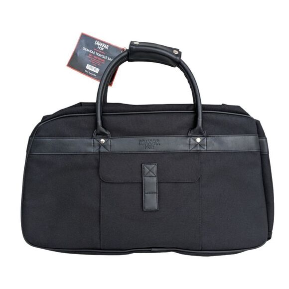 Drakkar Noir Buckled Black Traveler Duffle Bag Large NWT - Picture 4 of 12